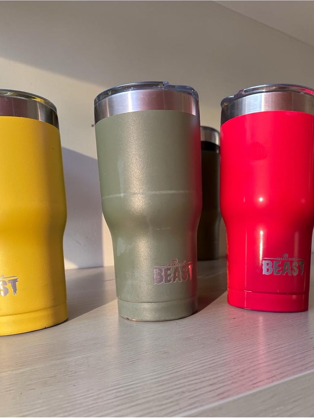 Green steel Beast Insulated Tumbler - set of 3